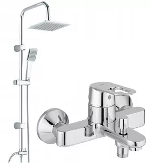 Grohe BAULOOP jednopáková vaňová batéria nástenná, chróm + Kuchinox Hiro sprchový set